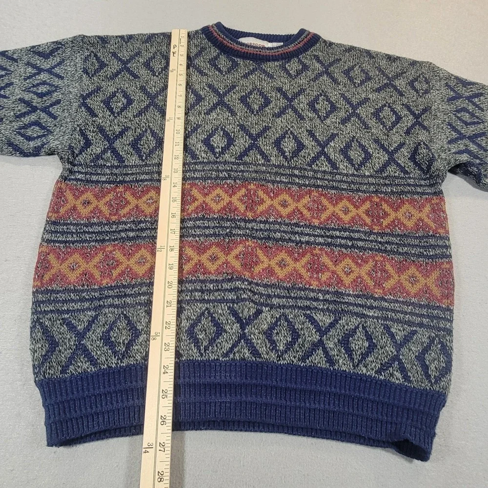 Vintage McGregor Knit Sweater Fair Isle Geometric Crewneck Grandpa Core Men's XL